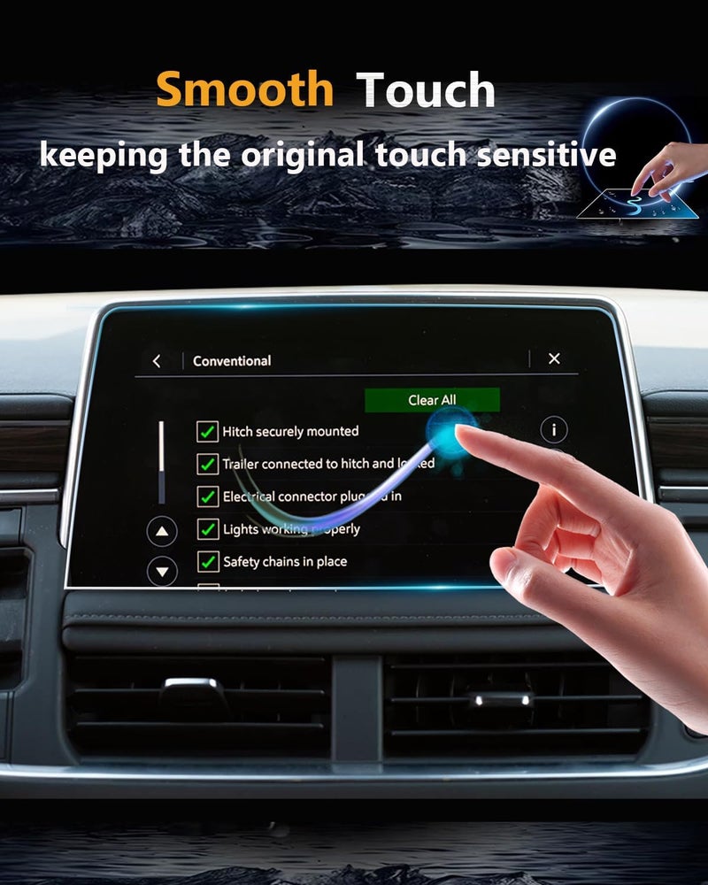 VIAROOM 3 Pack Tempered Glass Screen Protector For Chevy Tahoe & Suburban 2021-2024 Accessories,10.2" Navigation & 12.6" Rear Screen Film For Chevrolet Tahoe Suburban 2024 2023 2022 - Image 3